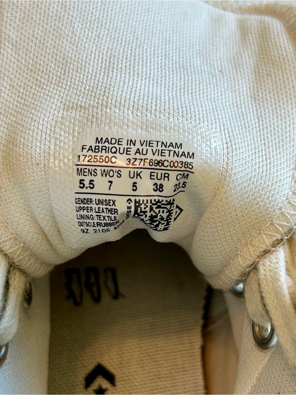 Converse Platform Run Star High-Top Sneakers in Cream and White Sz 5.5 - Picture 5 of 6